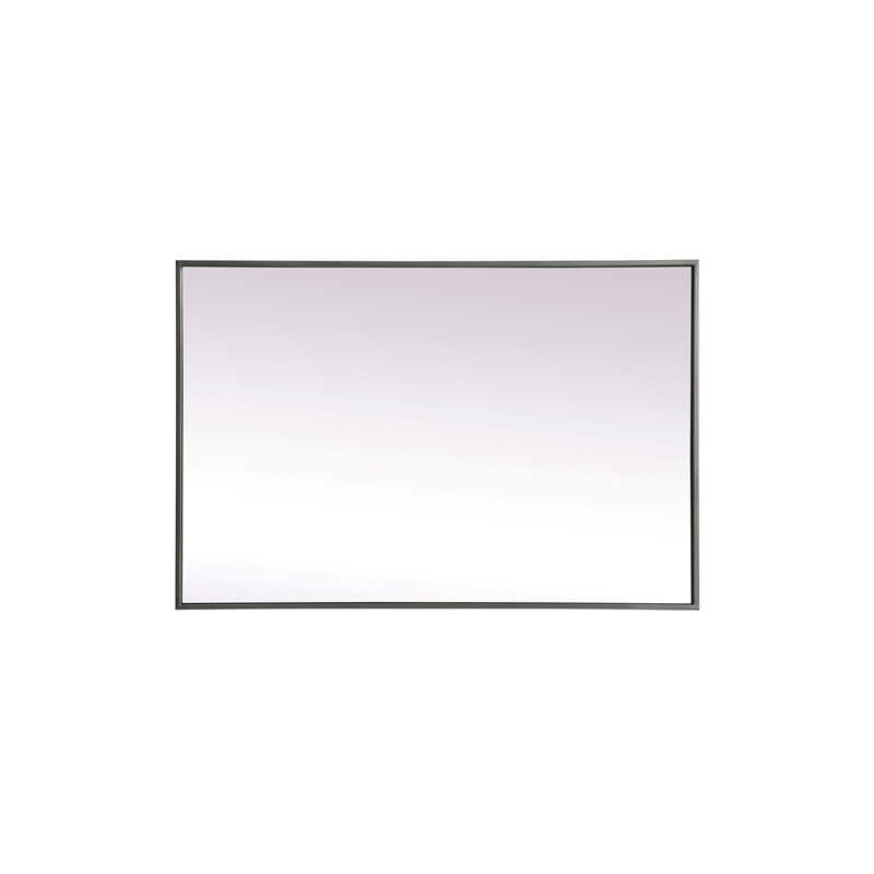 Elegant Decor Eternity Rectangle Modern MDF Wood/Iron Mirror in Silver
