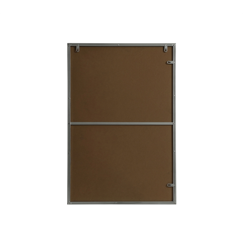 Elegant Decor Eternity Rectangle Modern MDF Wood/Iron Mirror in Silver