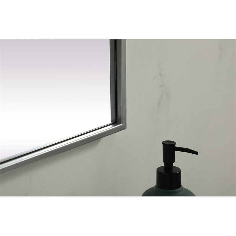 Elegant Decor Eternity Rectangle Modern MDF Wood/Iron Mirror in Silver