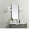 Elegant Decor Eternity Rectangle Modern MDF Wood/Iron Mirror in Silver