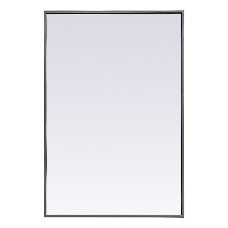 Elegant Decor Eternity Rectangle Modern MDF Wood/Iron Mirror in Silver
