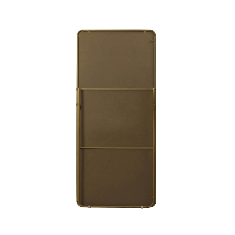 Elegant Decor Evermore Rectangle Wood/Iron Full Length Mirror in Brass