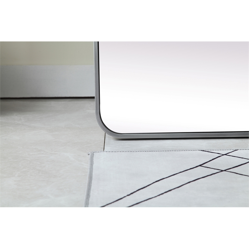 Elegant Decor Evermore Rectangle Wood/Iron Full Length Mirror in Silver