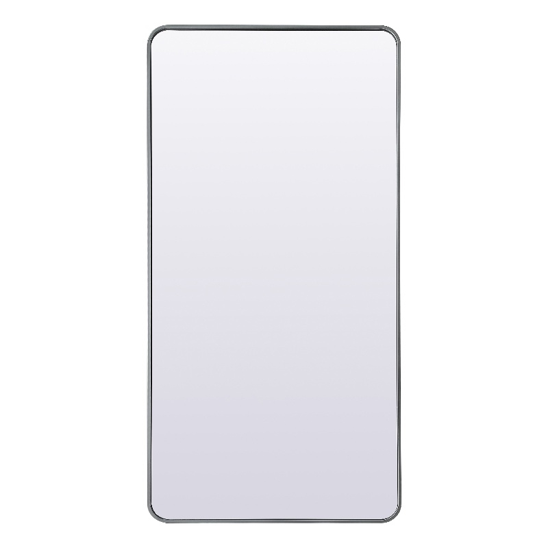 Elegant Decor Evermore Rectangle Wood/Iron Full Length Mirror in Silver