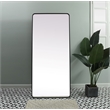 Elegant Decor Evermore Rectangle Modern MDF Wood/Iron Mirror in Black