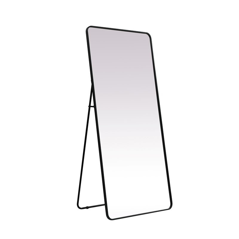 Elegant Decor Evermore Rectangle Modern MDF Wood/Iron Mirror in Black