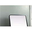 Elegant Decor Evermore Rectangle Modern MDF Wood/Iron Mirror in Black