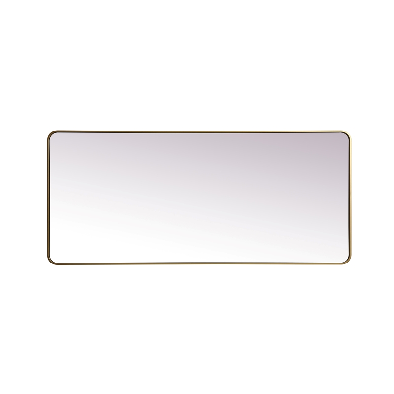 Elegant Decor Evermore Rectangle Modern MDF Wood/Iron Mirror in Brass