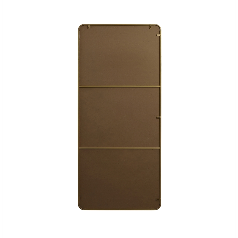 Elegant Decor Evermore Rectangle Modern MDF Wood/Iron Mirror in Brass
