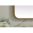 Elegant Decor Evermore Rectangle Modern MDF Wood/Iron Mirror in Brass