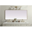 Elegant Decor Evermore Rectangle Modern MDF Wood/Iron Mirror in Brass