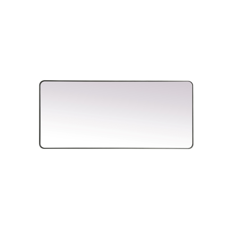 Elegant Decor Evermore Rectangle Modern MDF Wood/Iron Mirror in Silver
