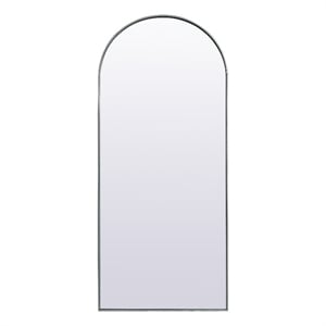 Elegant Decor Ayra 32x76&quot Arch Modern Wood/Iron Full Length Mirror in Silver