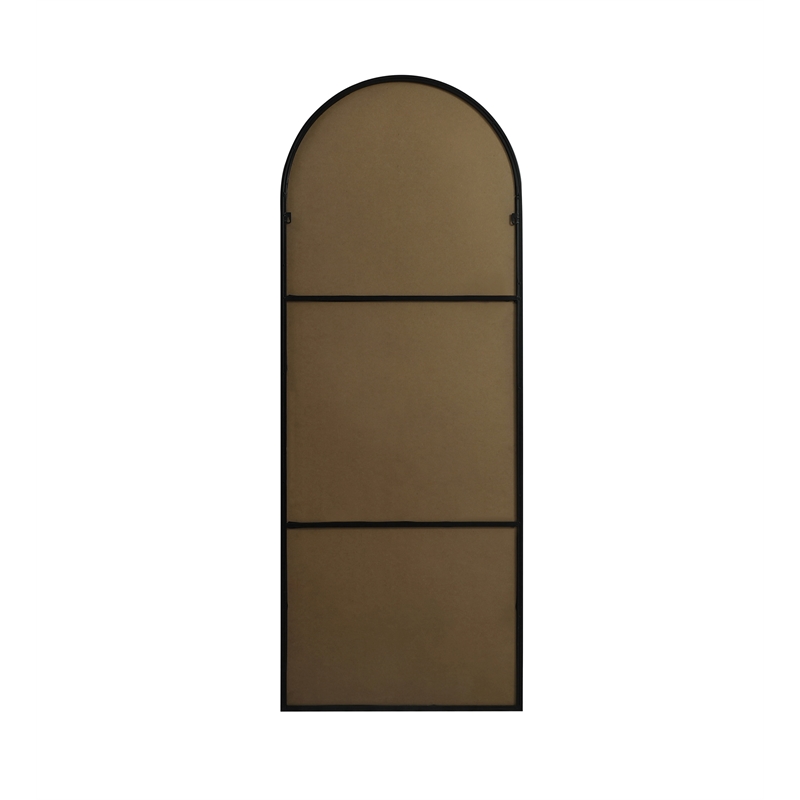Elegant Decor Ayra Arch Modern Wood/Iron Full Length Mirror in Black