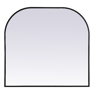 Elegant Decor Blaire 36x34&quot Arch Modern MDF Wood/Iron Mirror in Black