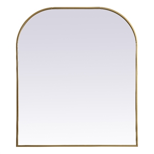 Elegant Decor Blaire 36x34&quot Arch Modern MDF Wood/Iron Mirror in Brass