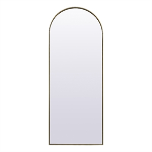 Elegant Decor Ayra Arch Modern Wood/Iron Full Length Mirror in Brass