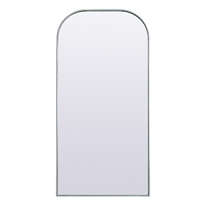 Elegant Decor Blaire 32x66&quot Arch Modern Wood/Iron Full Length Mirror in Silver