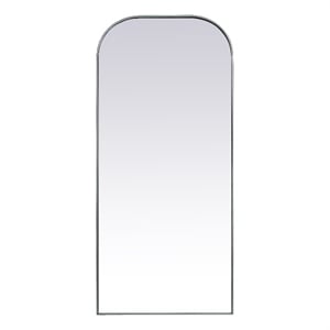 Elegant Decor Blaire 32x76&quot Arch Modern Iron/Wood Full Length Mirror in Silver