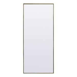 Elegant Decor Eternity 30x72&quot Rectangle Wood/Iron Full Length Mirror in Brass