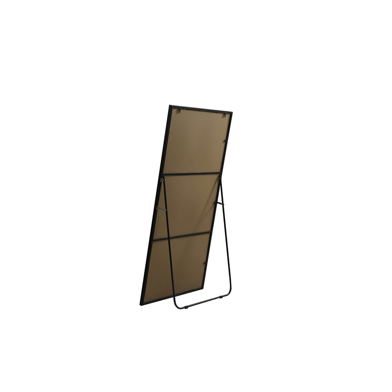 Elegant Decor Eternity Rectangle Wood/Iron Full Length Mirror in Black