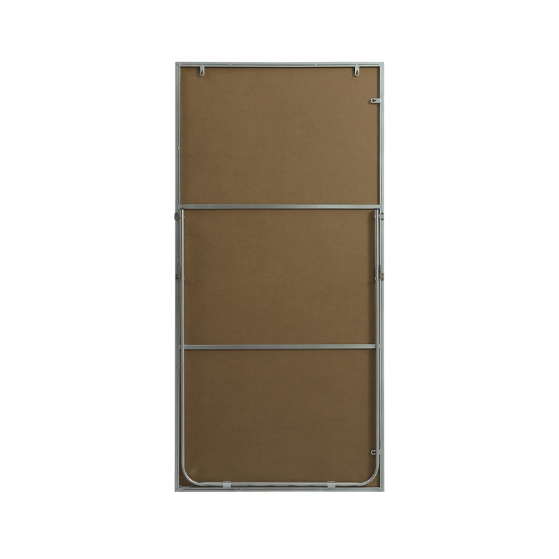 Elegant Decor Eternity Rectangle Wood/Iron Full Length Mirror in Silver