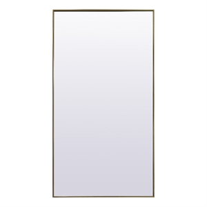 Elegant Decor Eternity 36x72&quot Rectangle Wood/Iron Full Length Mirror in Brass