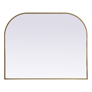 Elegant Decor Blaire 42x34&quot Arch Modern MDF Wood/Iron Mirror in Brass