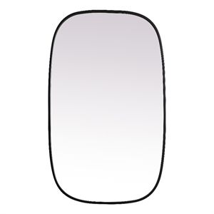 Elegant Decor Brynn 24x40&quot Oval Modern MDF Wood/Iron Mirror in Black
