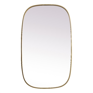 Elegant Decor Brynn 24x40&quot Oval Modern MDF Wood/Iron Mirror in Brass