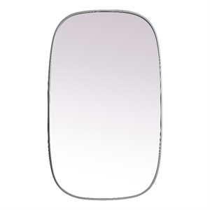 Elegant Decor Brynn 24x40&quot Oval Modern MDF Wood/Iron Mirror in Silver