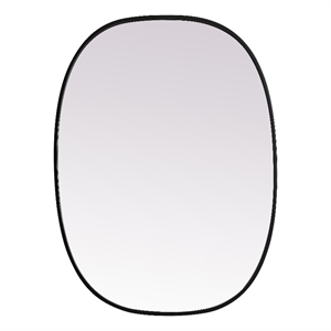 Elegant Decor Brynn 27x36&quot Oval Modern MDF Wood/Iron Mirror in Black