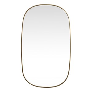 Elegant Decor Brynn 36x60&quot Oval Modern Metal Wall-Mounted Mirror in Brass