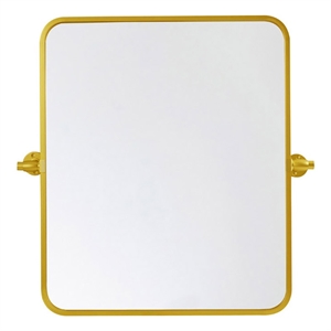 Elegant Decor Everly 20x24&quot Soft Corner Rectangle Aluminum Mirror in Gold