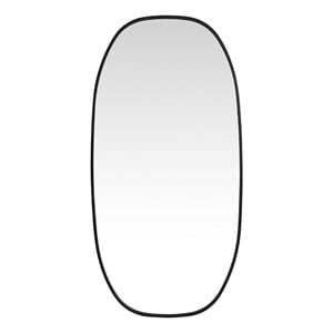 Elegant Decor Brynn 24x48&quot Oval Modern Metal Wall-Mounted Mirror in Black