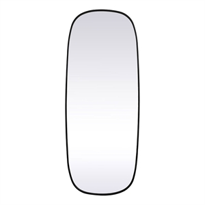 Elegant Decor Brynn 24x60&quot Oval Modern Metal Wall-Mounted Mirror in Black
