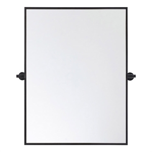 Elegant Decor Everly 32x24&quot Rectangle Aluminum Pivot Mirror in Black