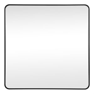 Elegant Decor Evermore 42x42&quot Soft Corner Square Metal Mirror in Black
