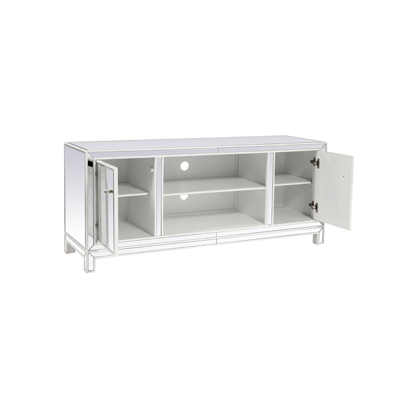 Elegant Decor Reflexion Wood & Mirror TV Stand for TVs up to 55
