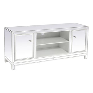 Elegant Decor Reflexion Wood & Mirror TV Stand for TVs up to 55&quot in White