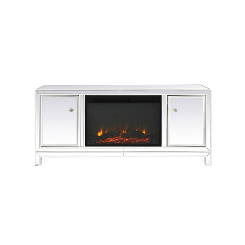 Elegant Decor Reflexion Wood Fireplace TV Stand for TVs up to 55
