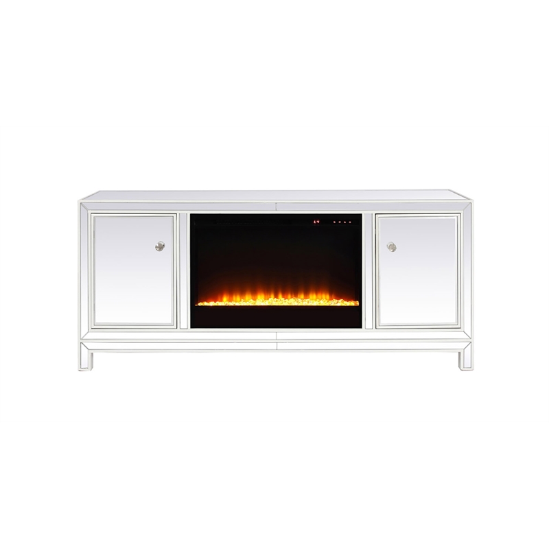 Elegant Decor Reflexion Wood TV Stand with Fireplace for TVs up to 55