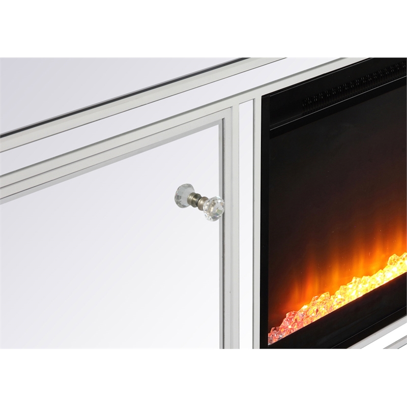 Elegant Decor Reflexion Wood TV Stand with Fireplace for TVs up to 55