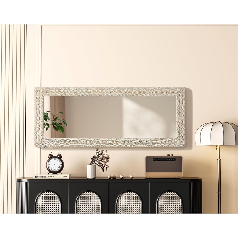 Elegant Decor Rectangle Cornhusk Mirror 24X60