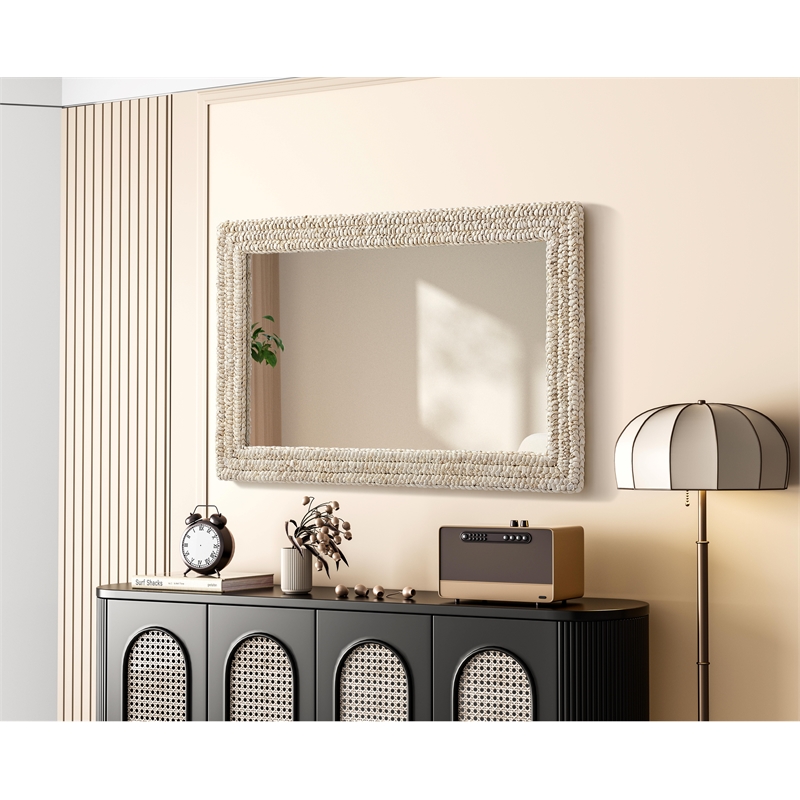 Elegant Decor Rectangle Cornhusk Mirror 27X42