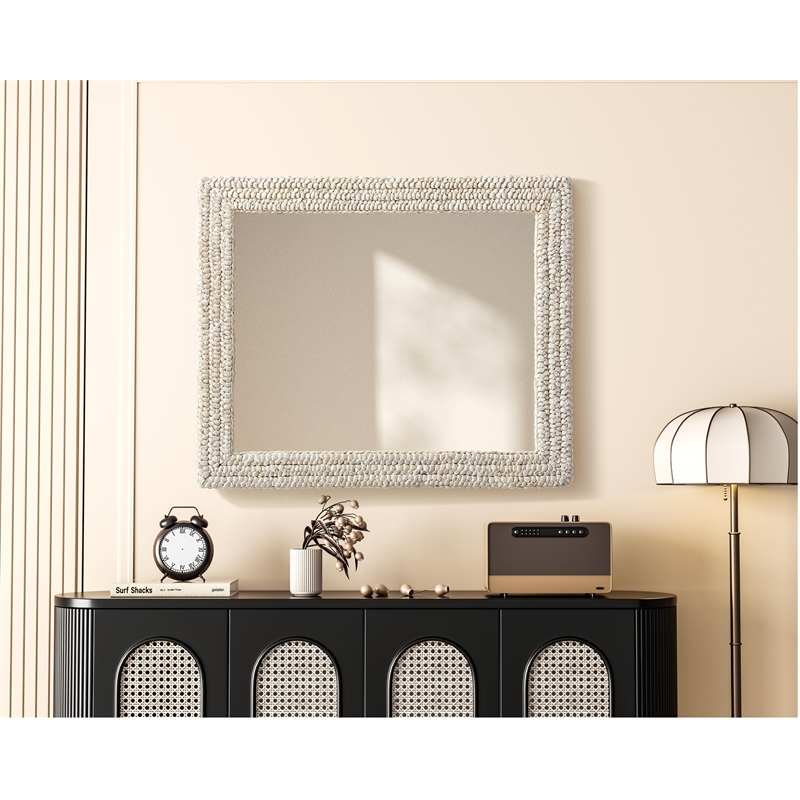 Elegant Decor Rectangle Cornhusk Mirror 30X36