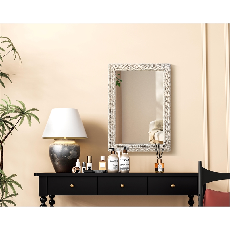 Elegant Decor Rectangle Cornhusk Mirror 30X42