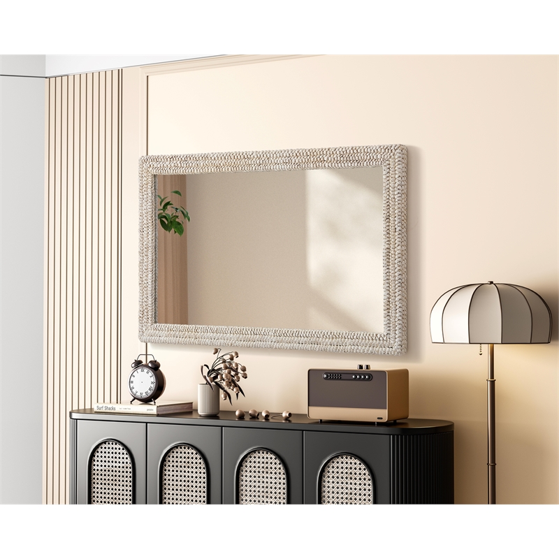 Elegant Decor Rectangle Cornhusk Mirror 35X55