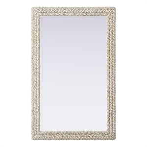 Elegant Decor Rectangle Cornhusk Mirror 35X55&quot Linen White