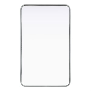 Elegant Decor Contour Metal Rectangle Mirror 22X36&quot Silver